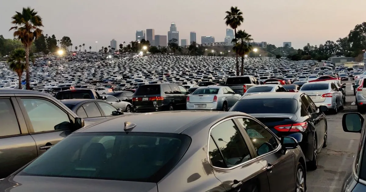 A spacious parking lot with designated spots near Accor Stadium