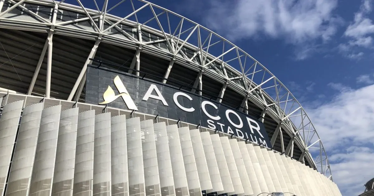 Accor Stadium exterior with modern architecture