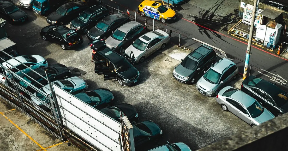 Family At The Airport After Parking Their Car