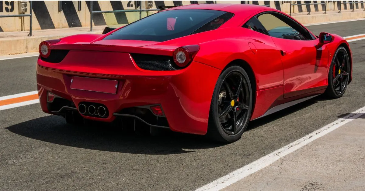 A Beautiful Red Ferrari On The Road A Beautiful Red Ferrari On The Road