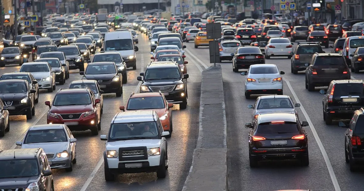 A Highly Busy Road With Numerous Vehicle Moving Ahead A Highly Busy Road With Numerous Vehicle Moving Ahead