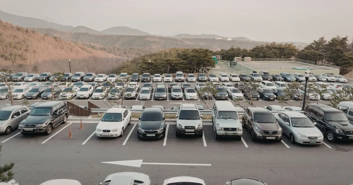 A Huge Parking Lot With Numerous Parked Vehicles In A Proper Manner A Huge Parking Lot With Numerous Parked Vehicles In A Proper Manner