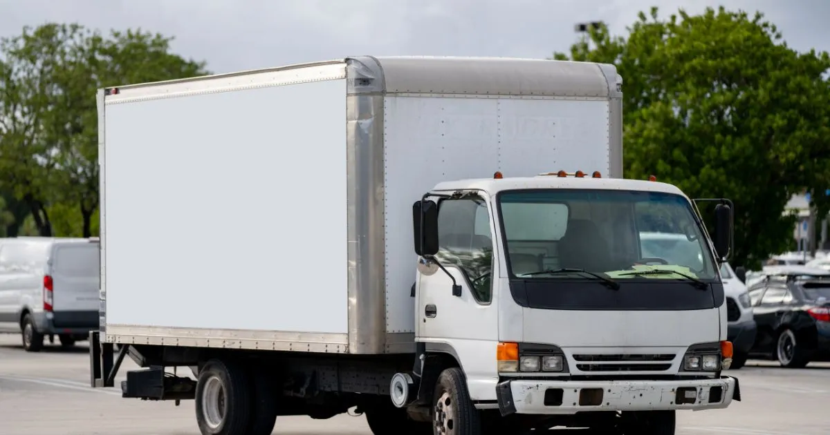 A Load Carrying Truck Parked In A Special Zone