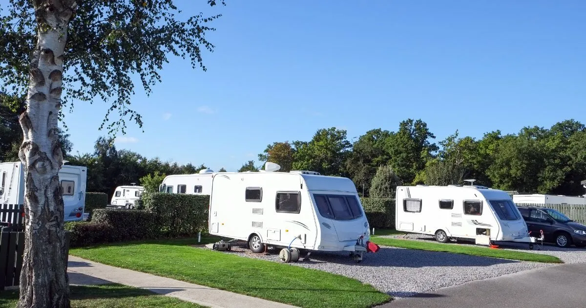 A Low Cost Caravan Park With Some Parked Vans A Low Cost Caravan Park With Some Parked Vans