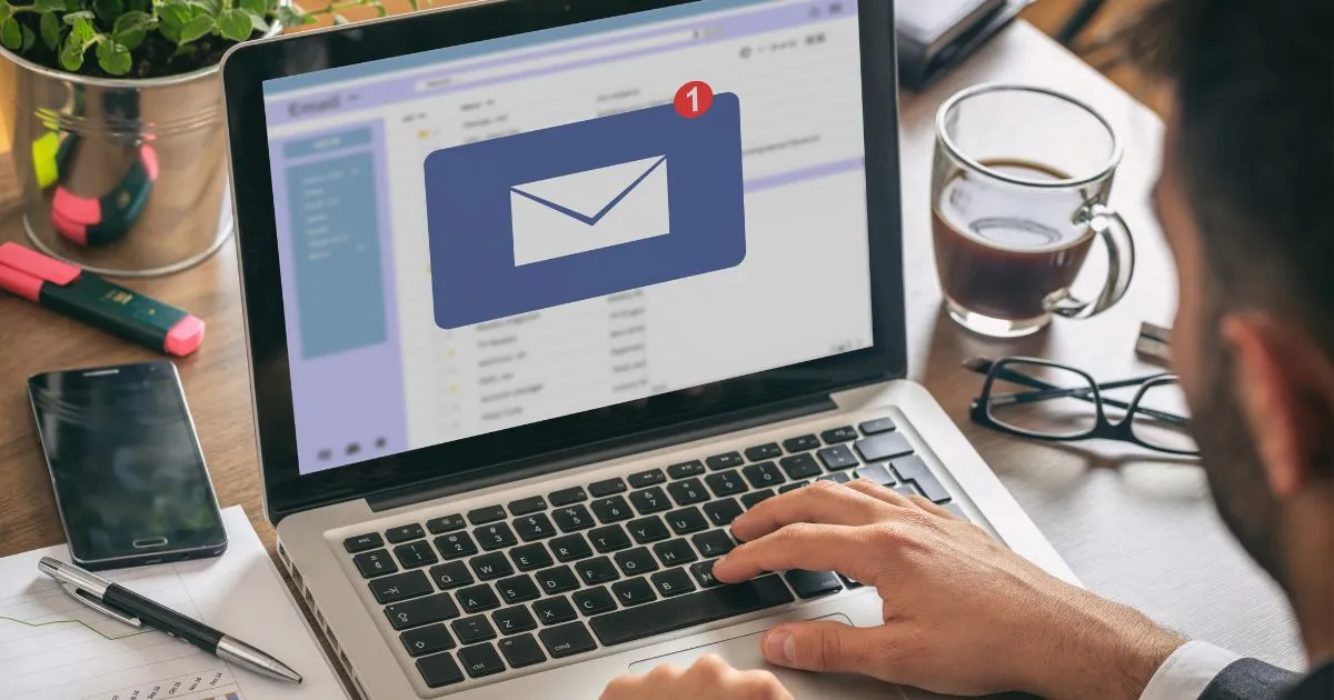 A Man Signing Up For A Service Using His Email Address