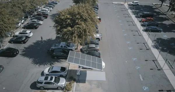 A Modern Parking Lot Showcasing Up To Date Urban Parking Features