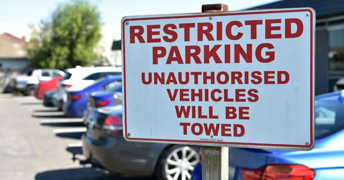 A Parking Rule Saying Unauthorised Vehicles Will Be Towed