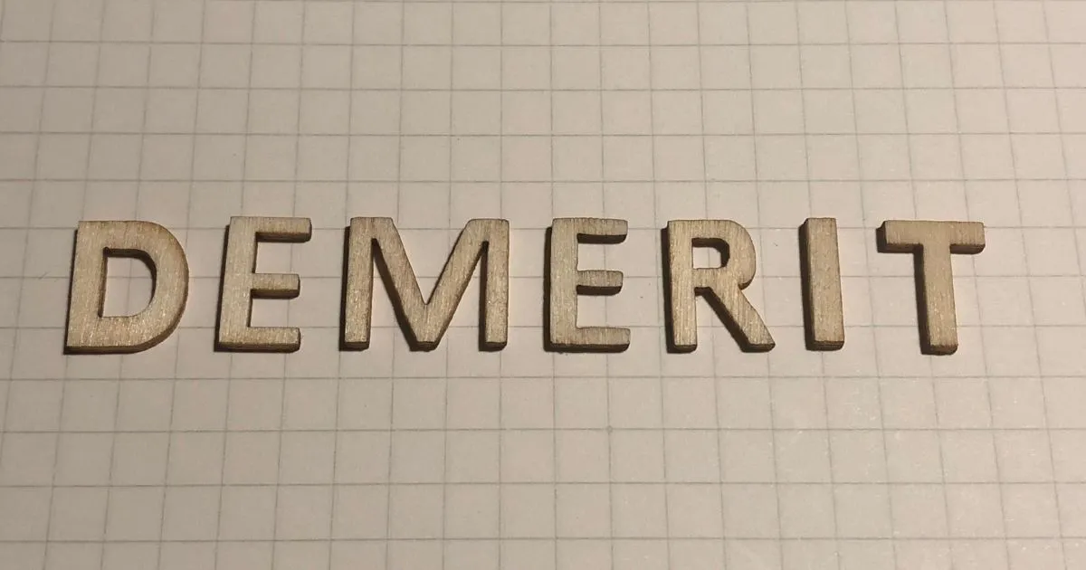 A Picture Showcasing The Word Demerit