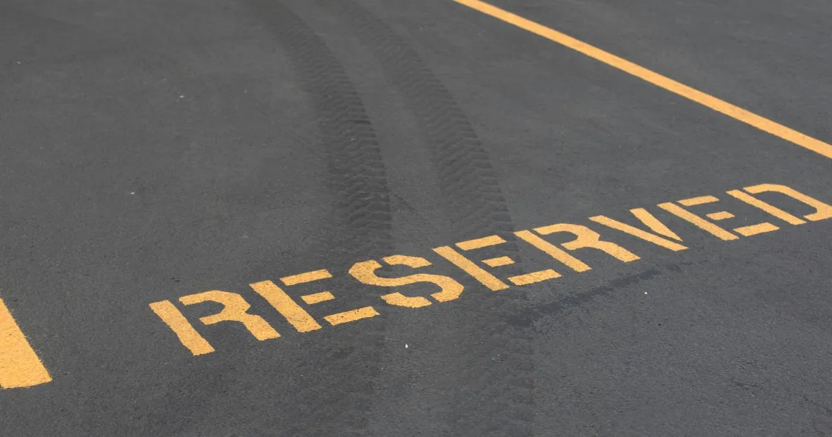 A Reserved Parking Spot In A Parking Lot