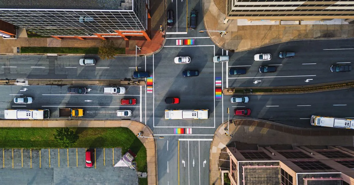 A Roads Intersection In A School Zone A Roads Intersection In A School Zone