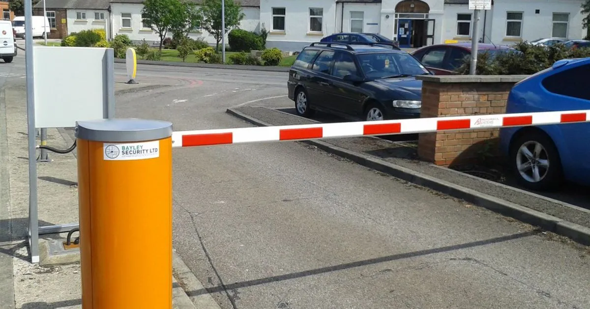 A Secured Parking Space With A Perimeter Barrier