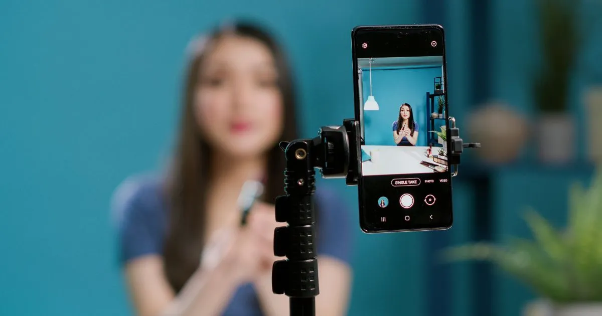 A Social Media Influencer Recording A Video