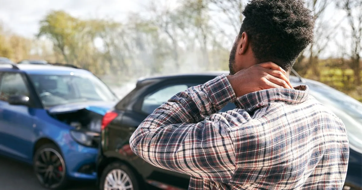 A Stressed Driver Right After An Accident