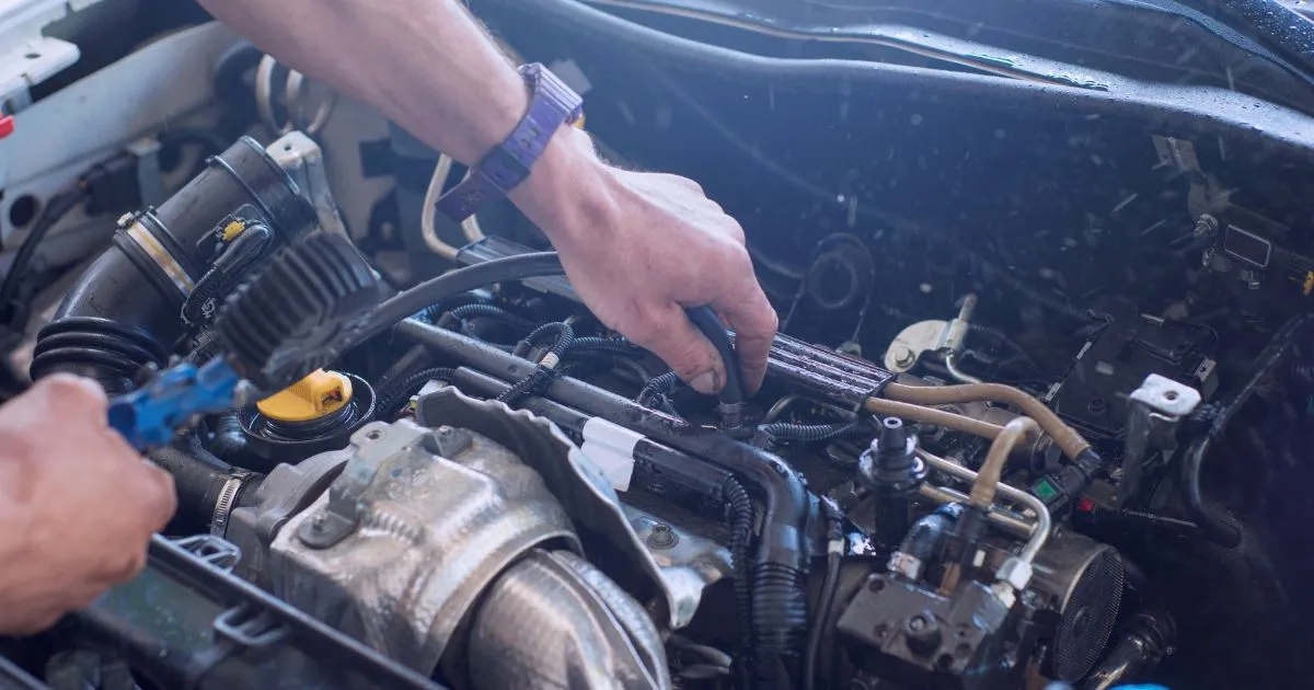 A Technician Working On Car Engine Modification