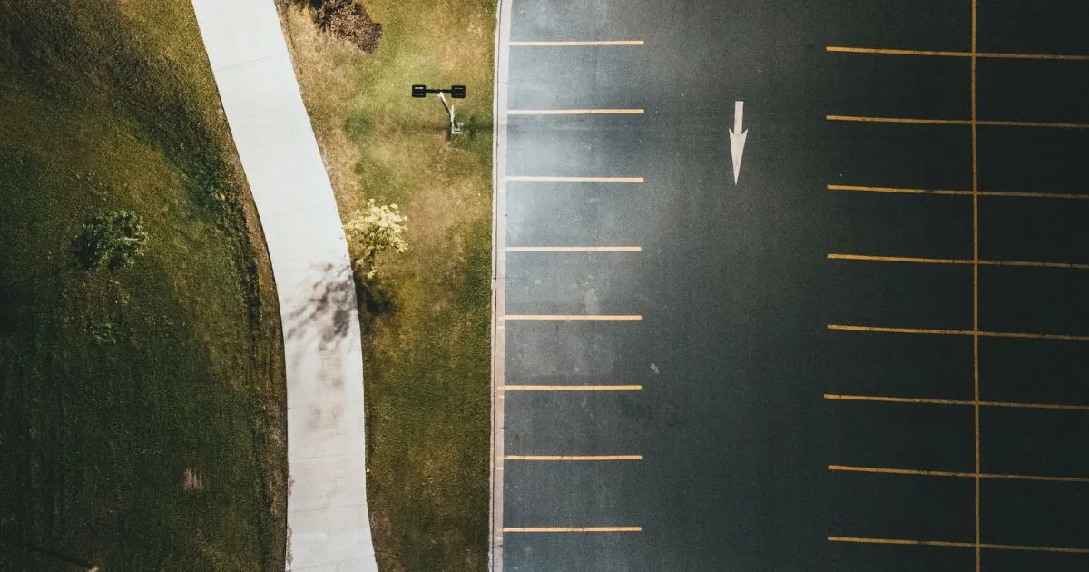 An Eco Friendly Parking Lot With Multiple Parking Spaces And Green Surrounding An Eco Friendly Parking Lot With Multiple Parking Spaces And Green Surrounding