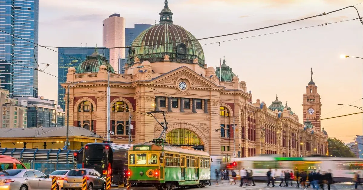 An Illustration Of Busy Melbourne Central Area