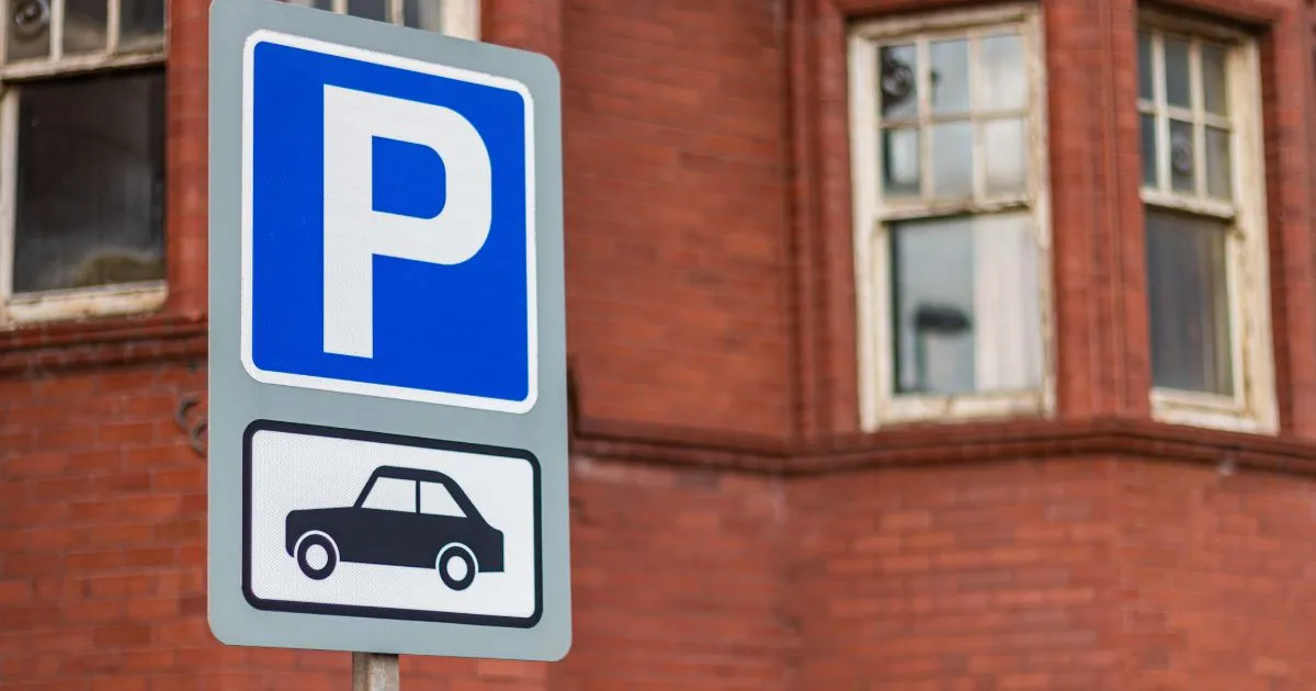 Car Parking Sign On The Roadside For Driver Assistance