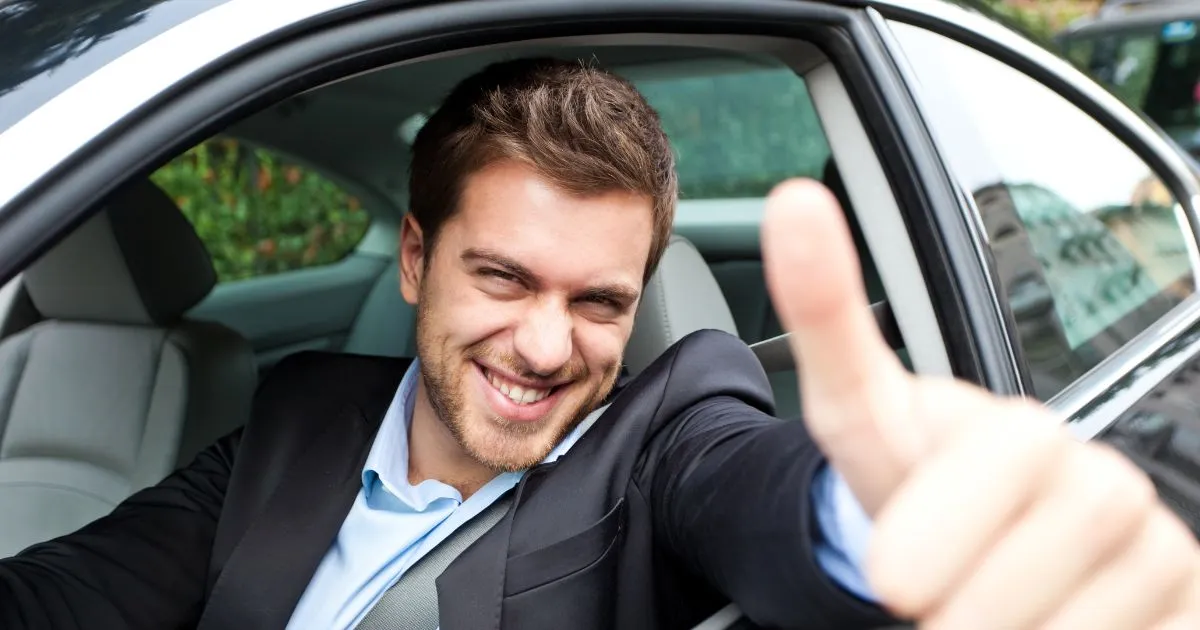 Happy And Confident Driver