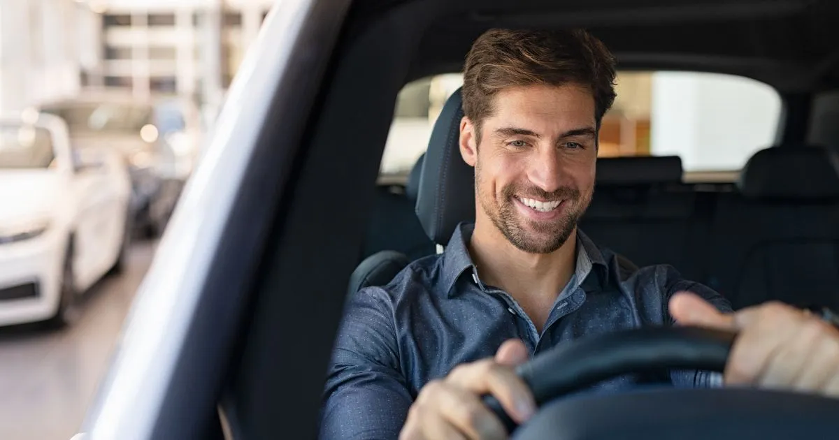Happy Driver Enjoying A Smooth Ride