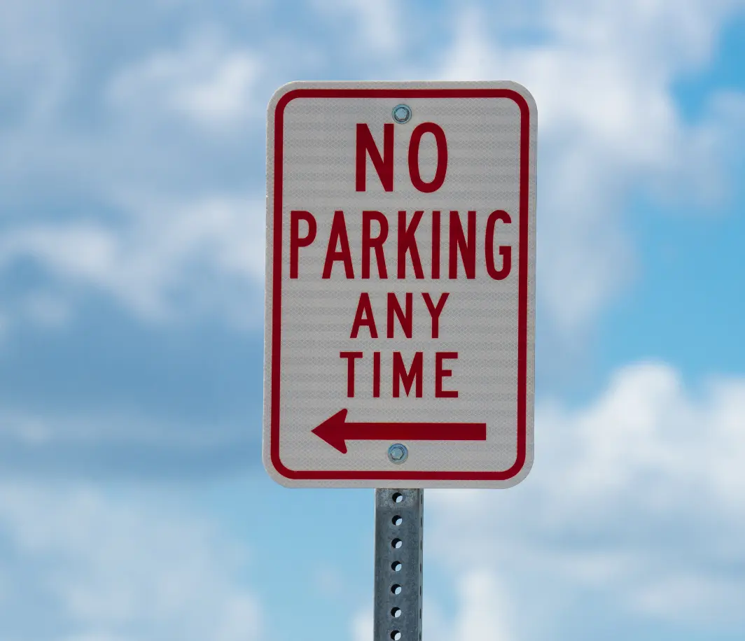 No parking any time sign