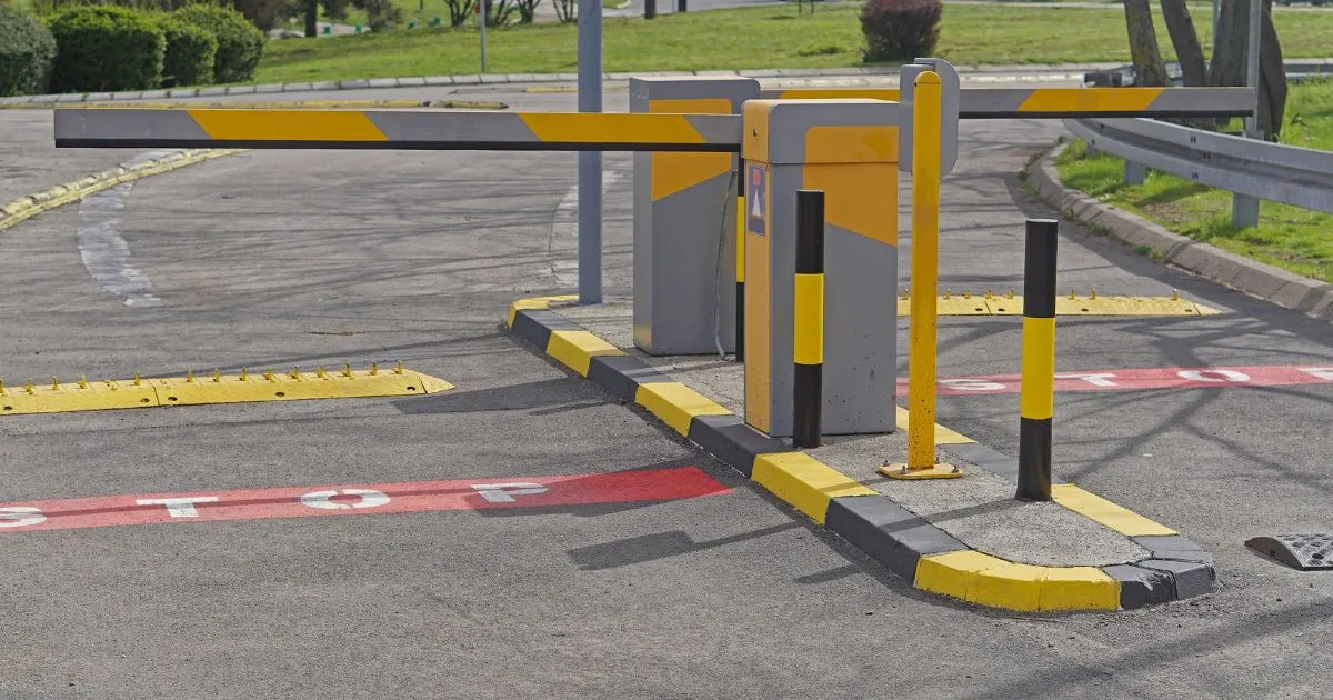 Modern Automated Barrier Controls In A Parking Garage