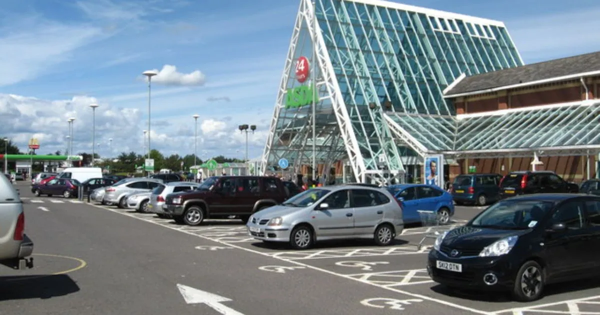 Multiple Vehicles Parked Outside Asda Store In Perth