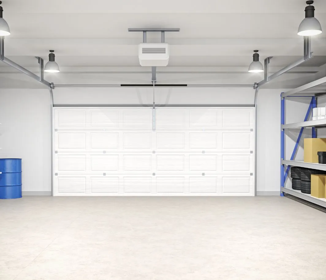 Empty Garage Ready For Parking A Car