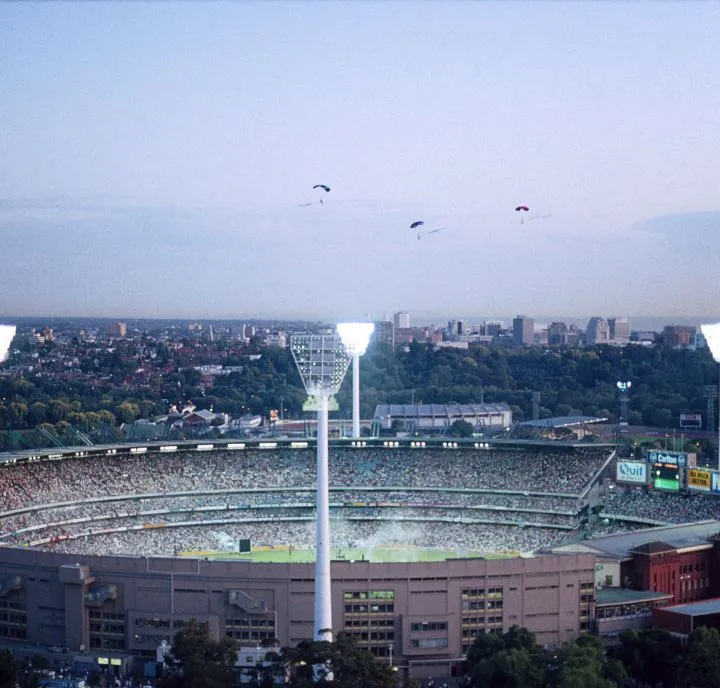 Sports Stadium Crowded With People Who Parked Nearby