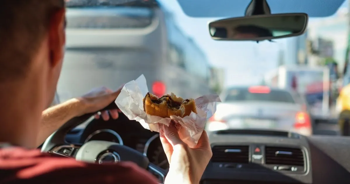 On-the-Go Lifestyle Eating While Stuck In Traffic
