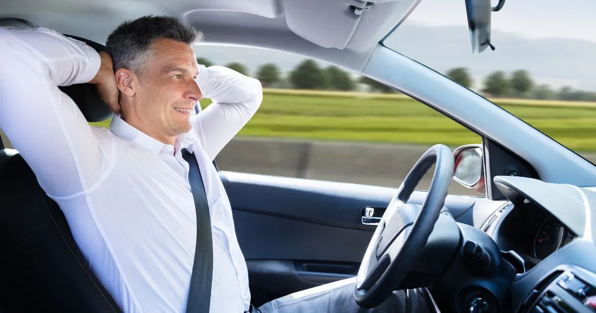 Relaxed Driver Enjoying Autonomous Car Experience