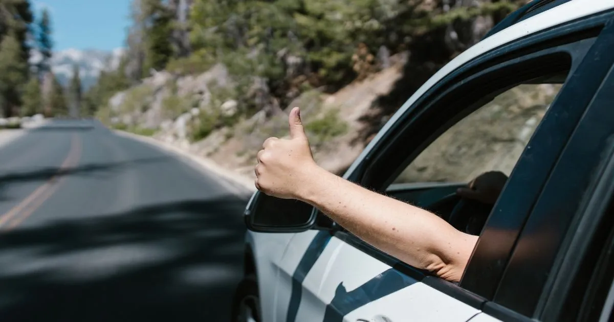 Road Trip Vibes A Thumbs-Up For The Journey Ahead