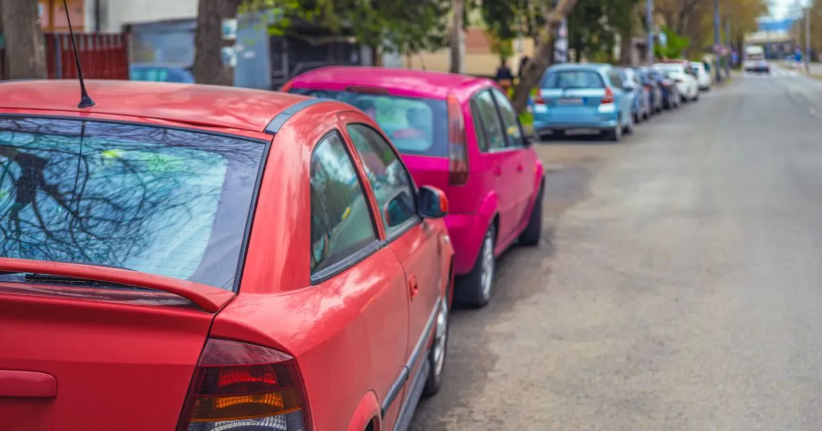 Street Parked Vehicles In A Residential Area Of Australia