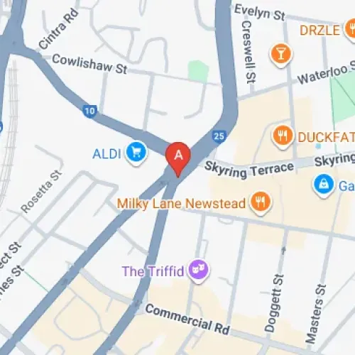 Gated carpark in Newstead Gated carpark in Newstead