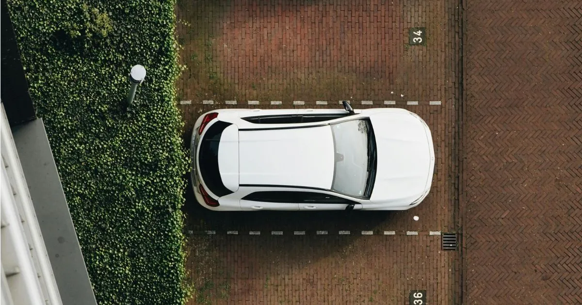 The Top View Of A Smart Green Parking Lot The Top View Of A Smart Green Parking Lot