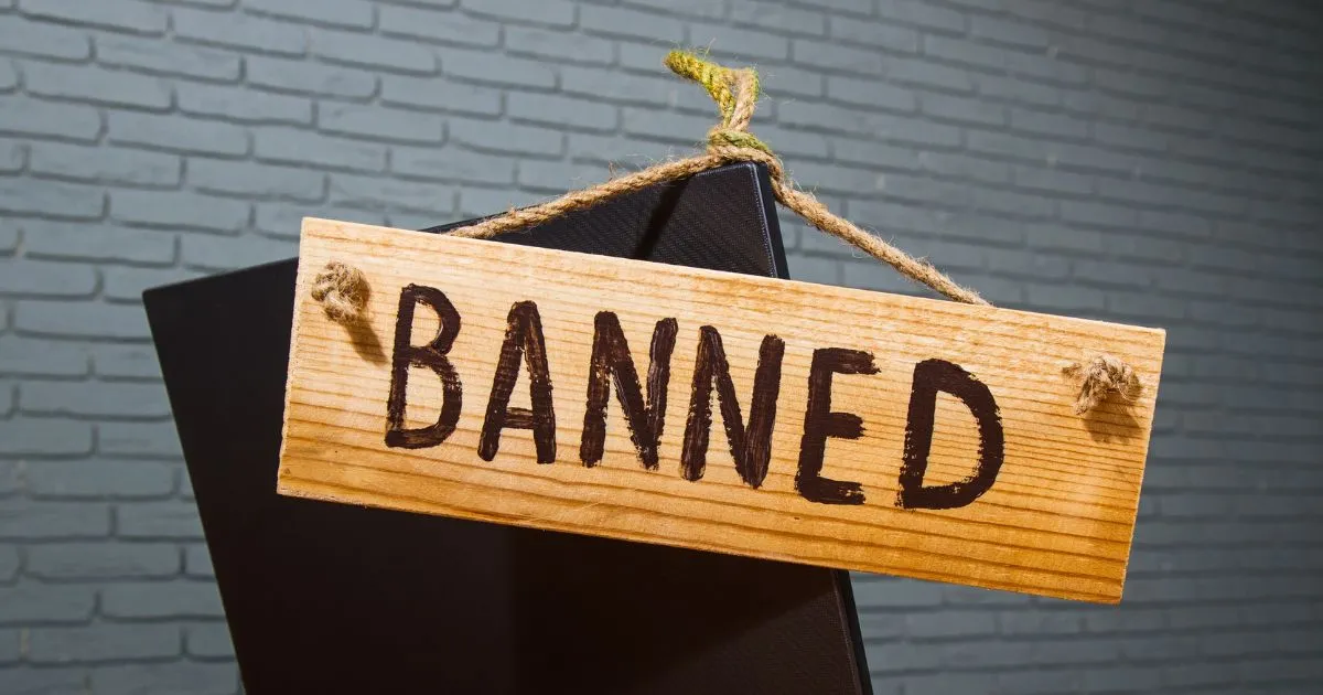 The Word Ban Written On A Wooden Hanging Piece The Word Ban Written On A Wooden Hanging Piece