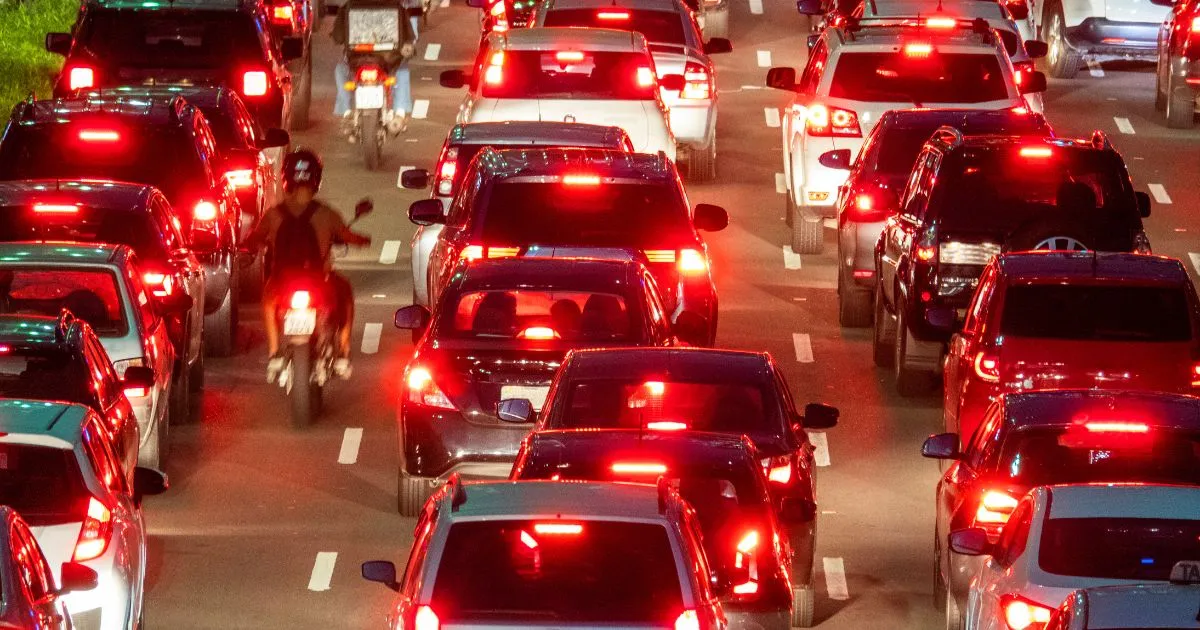 Traffic Jam On A Busy Road At Night Traffic Jam On A Busy Road At Night