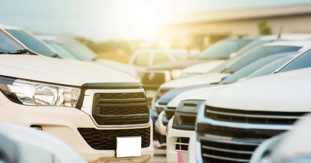 Vehicles Parked In Intense Heat In A Car Park