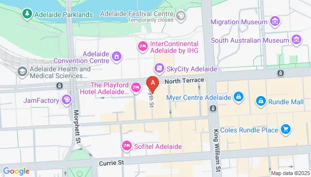 Pre organised parking available North Terrace Adelaide SA