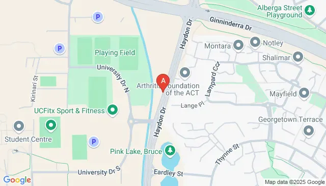 Haydon Dr after University Dr, Bruce ACT 2617, Australia