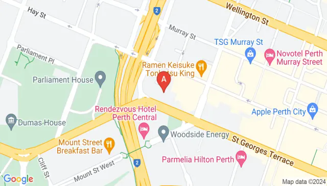 Find parking on St Georges Tce near Barrack Arch Perth