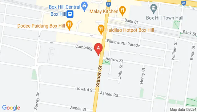 Secure station parking organised near Box Hill street