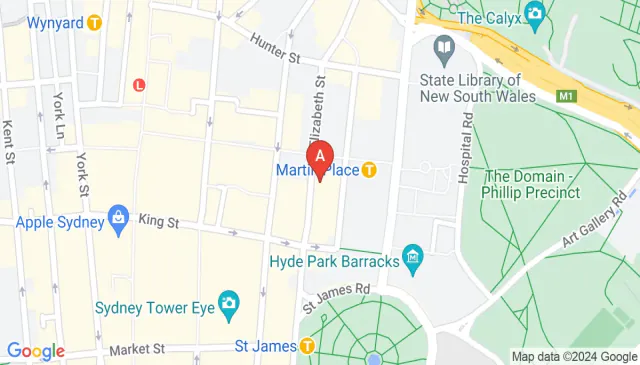 Elizabeth Street Sydney parking spaces available to book