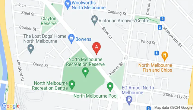 Car park in front of North Melbourne recreation reserve