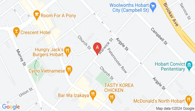 Warwick St North Hobart car park with twenty four hr access