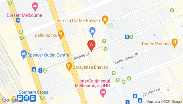 Undercover parking on Bourke Street in Melbourne city