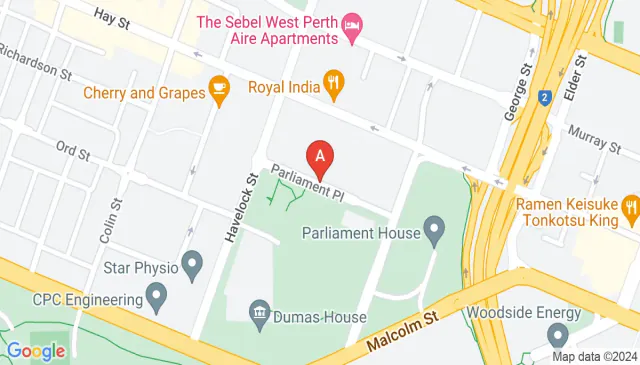 Convenient West Perth car bay parking near Parliament Place