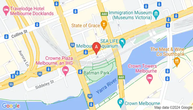 Flinders Street Melbourne parking near Crown Casino