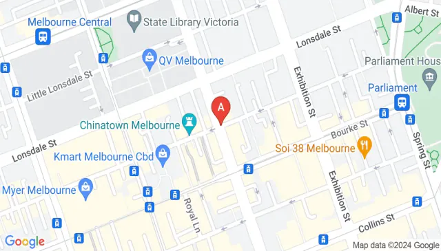 Unreserved Melbourne CBD parking available 24 7 on Russell