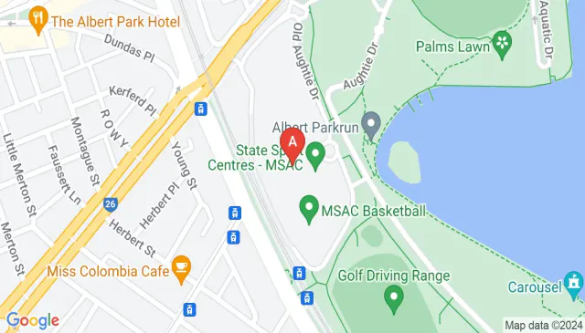 Melbourne Sports Centre Albert Park parking near Aughtie