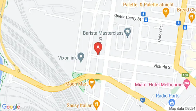 North Melbourne parking Secure stacker near the train